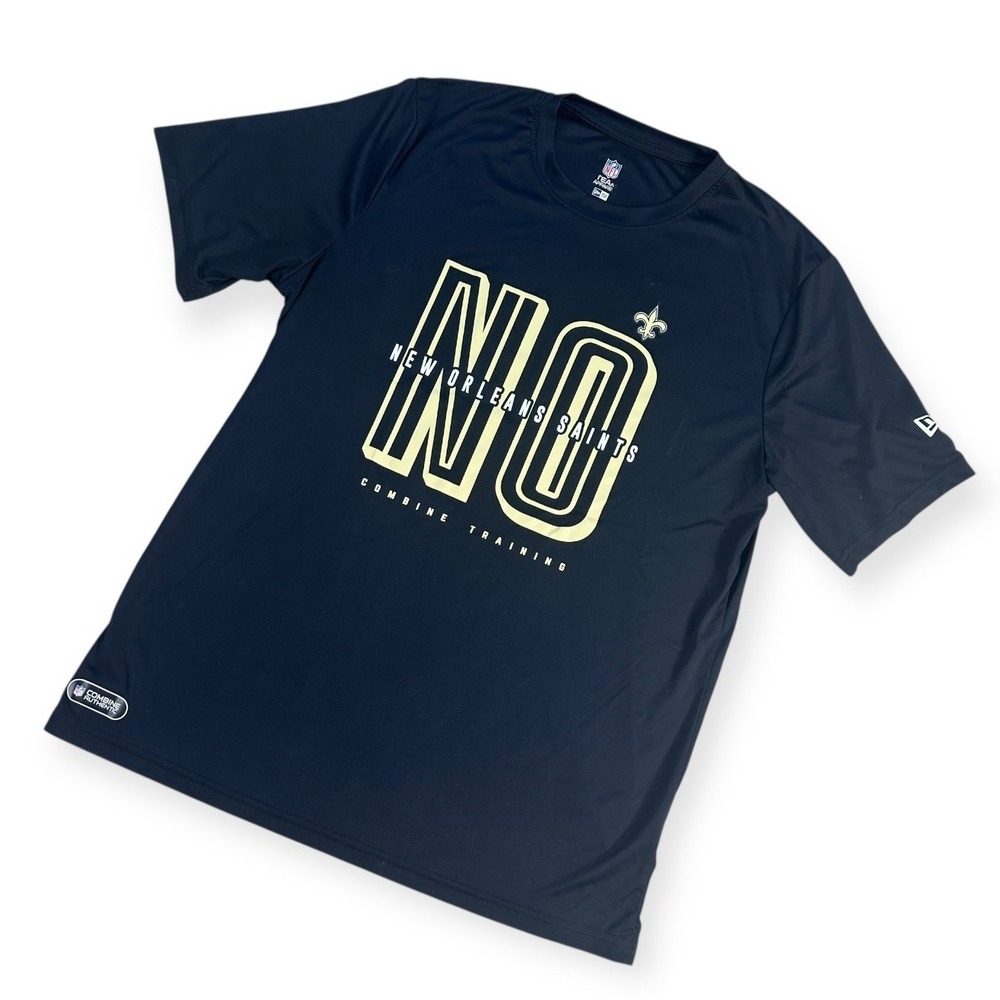 New Era NFL Combine Training Black T Shirt Men's Large New Orleans Saints